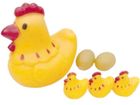 Merkpol, kura z pisklętami i jajeczkami, zabawki do kąpieli, gumowe, 6 szt.
