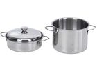 Merkpol, zestaw naczyń metalowych, 2 elementy