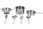 Merkpol, zestaw naczyń metalowych, 7 elementów