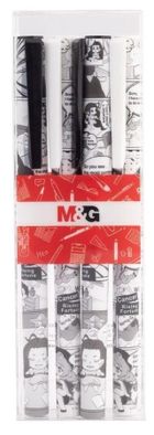 M&G, Manga, długopisy żelowe, 0.5 mm, niebieski, 4 szt.