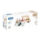 Milan, drewniana ciężarówka transporter z pojazdami, 4 elementy