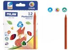 Milan, Plastipastel, kredki świecowe, trójkątne, 12 kolorów w kartonowym opakowaniu