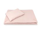 MimiNu, 2-częściowy komplet pościeli z wypełnieniem, całoroczny, muślin bawełniany, pudrowy róż, 60-70 cm + 40-30 cm