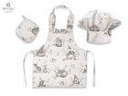 MimiNu by Kieczmerski, zestaw małego kucharza, bawełna, spokojny las, beż