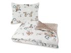 MimiNu, Karuzela, komplet: kołderka i poduszeczka, minky, 75-100 + 40-30 cm
