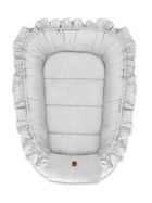 MimiNu, kokon niemowlęcy z falbanką, velvet szary, 55-75 cm