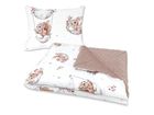 MimiNu, Lili pudrowy róż, komplet: kołderka i poduszeczka, minky, 75-100 + 40-30 cm