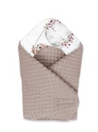 MimiNu, Lili pudrowy róż, rożek niemowlęcy, minky, 75-75 cm