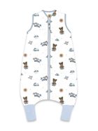 MimiNu, Misie, śpiworek do spania z nogawkami, błękit, letni, TOG 0.5, rozmiar M, 2-6 l