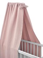 MimiNu, Muślin Premium, baldachim do łóżeczka, pudrowy róż, 220-145 cm