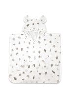 MimiNu, muślinowe ponczo plażowe, szybkoschnące, listki beż, 1-4 l