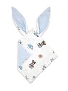MimiNu, NewMinky, szmatka sensoryczna z uszami, misie błękit + baby blue, 30-30 cm