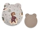 MimiNu, NewMinky, Teddy, poduszeczka płaska, miś na księżycu + beż, 30 cm