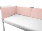 MimiNu, ochraniacz do łóżeczka, muślin, pudrowy róż, 180-30 cm