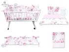 MimiNu, Peonie, 8-elementowy komplet do kołyski, róż