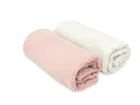 MimiNu, pieluszka muślinowa, pudrowy róż + śmietanka, 75-75 cm, 2 szt.