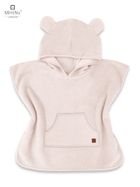 MimiNu, ponczo termofrotte z kieszonką, beż, róż, 4-7 l.
