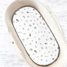 MimiNu, prześcieradło do gondoli, kołyski Mojżesza, muślin, listki beż, 35-80 cm