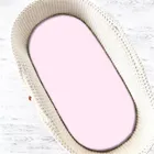 MimiNu, prześcieradło do kołyski, jersey, róż, 40-90 cm