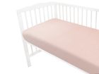 MimiNu, prześcieradło do łóżeczka, muślin, pudrowy róż, 140-70 cm
