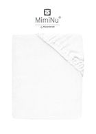 MimiNu, prześcieradło frotte z gumką do wózka, białe, 35-80 cm