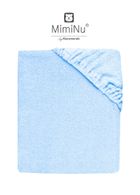 MimiNu, prześcieradło frotte z gumką, jasnoniebieskie, 70-140 cm