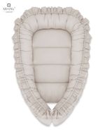 MimiNu, Royal, gniazdo niemowlęce bawełniane, kokon, z falbanką, beż, 55-75 cm