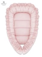 MimiNu, Royal, kokon niemowlęcy z falbanką, pudrowy róż, 55-75 cm