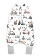 MimiNu, Samochodziki Szare, śpiworek do spania z nogawkami, całoroczny, TOG 2-2.5, rozmiar S, 1-2.5 l