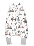 MimiNu, Samochodziki Szare, śpiworek do spania z nogawkami, letni, TOG 0.5, rozmiar S, 1-2.5 l