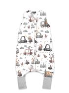 MimiNu, Samochodziki Szare, śpiworek z nogawkami, letni, TOG 0.5, rozmiar M, 2-6 l