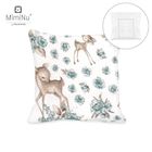 MimiNu, Słodka Sarenka, poduszka z poszewką, mięta, 40-40 cm