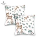 MimiNu, Słodka Sarenka, poszewka na poduszkę, mięta, 40-40 cm, 2 szt.