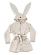 MimiNu, szlafroczek z uszami, bambus, beż, rozmiar S, 6-24m