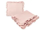 MimiNu, zestaw z falbanką, kocyk 60-70 cm, muślin, pudrowy róż