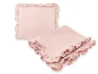 MimiNu, zestaw z falbanką, kocyk 75-100 cm, muślin, pudrowy róż