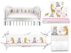MimiNu, Żyrafa w koronie, 7-elementowy komplet do kołyski, róż