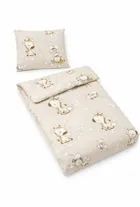 MimiNu, Żyrafka baby, 2-częściowy komplet pościeli bawełnianej, beż, 100-135 cm