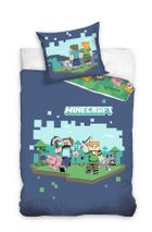 Minecraft, 2-częściowy komplet pościeli bawełnianej, 140-200 cm