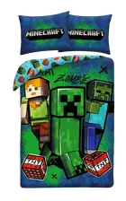 Minecraft, 2-częściowy komplet pościeli z mikrofibry, 140-200 cm