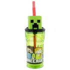 Minecraft, butelka do picia ze słomką i figurką 3D, 360 ml