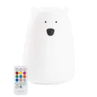 Miś, lampka silikonowa z pilotem, duża, biała