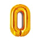 MK Trade, balon foliowy, cyfra 0, złoty, 81 cm