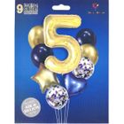 MK Trade, zestaw balonów z cyfrą 5, 40-60 cm, 9 szt.