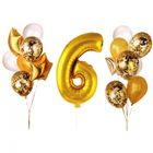 MK Trade, zestaw balonów z cyfrą 6, 30-60 cm, 16 szt.