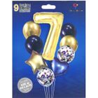 MK Trade, zestaw balonów z cyfrą 7, 40-60 cm, 9 szt.