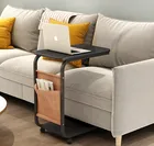 Mobilny stolik kawowy, boczny na kółkach, czarny