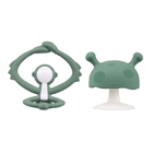 Mombella, Mushroom + Monkey, zestaw gryzaków, Light Green