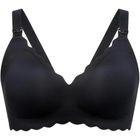 Momcozy, YN46, bezszwowy kwiatowy biustonosz do karmienia push-up, czarny floral, rozmiar L