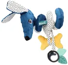 Mom's Care, Jamiś, spiralka do wózka, pastelowa zawieszka sensoryczna z lusterkiem i grzechotką, granatowa